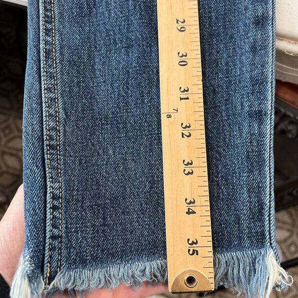 Current Elliott Womens 28 Blue‎ Denim Jeans Frayed Hem Capsule Crop - Picture 13 of 14